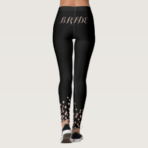 Brud Rosa Guld Glitter Svarta Leggings