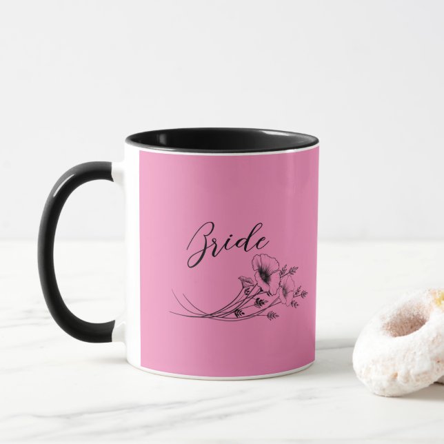 Brud Rosa Vilda Blomma Klotter  Mugg (Med munk)