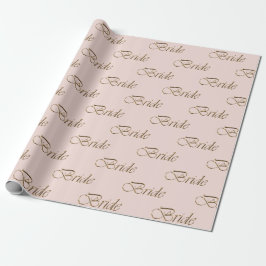 Brud rosabränd rosa guld kalligrafi mönster elegan presentpapper