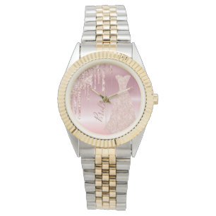 Brud roséguld klänning namn armbandsur