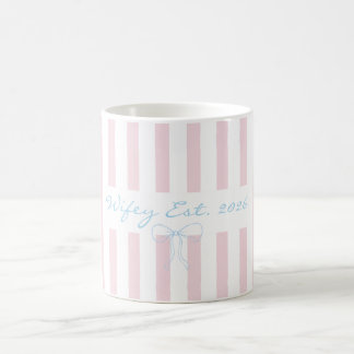 Brud rosenvatten rosa randig  kaffemugg