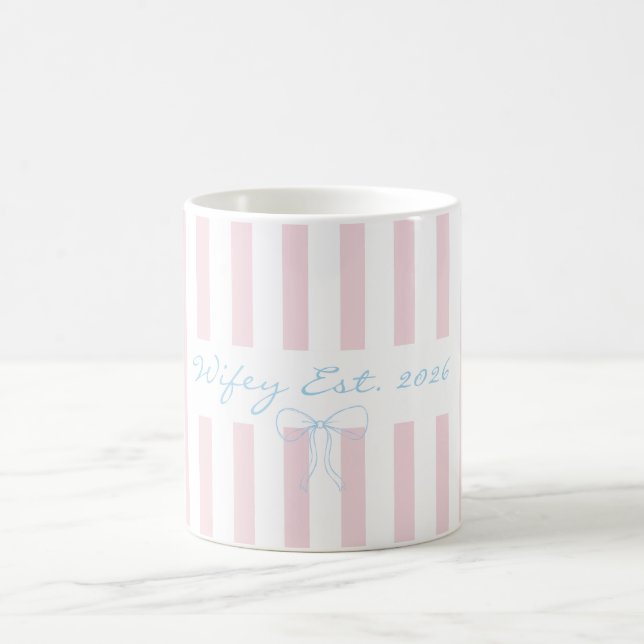 Brud rosenvatten rosa randig  kaffemugg (Center)