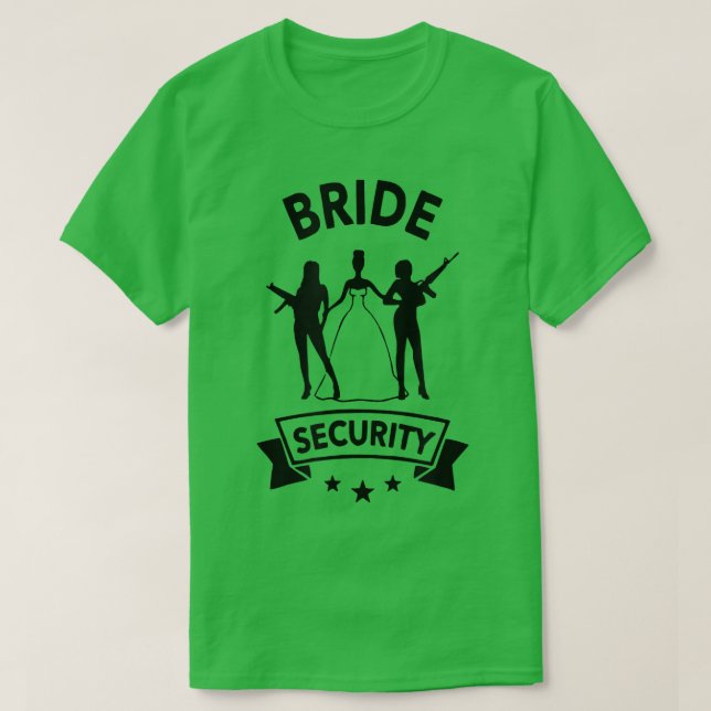 Brud Säkerhet Brud Rolig Systerfest  T Shirt (Design framsida)