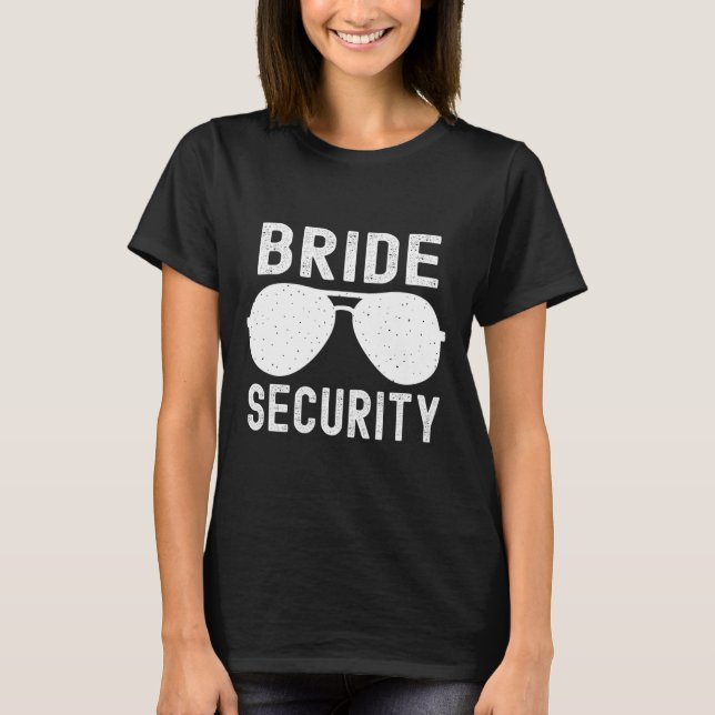 Brud Säkerhet Roligt Bröllop Möhippa Suffle T Shirt (Framsida)