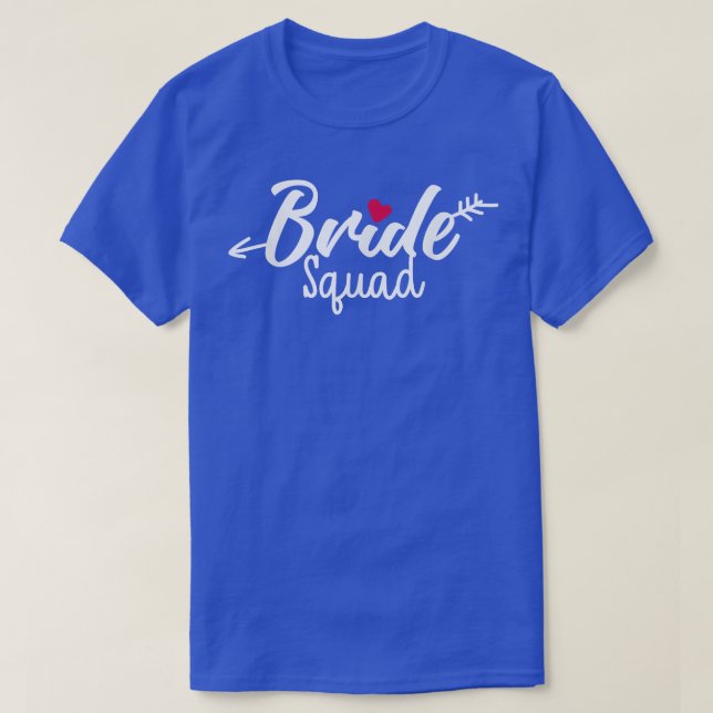 Brud Sällskap Arrow Heart Bröllop Och Möhippa T Shirt (Design framsida)