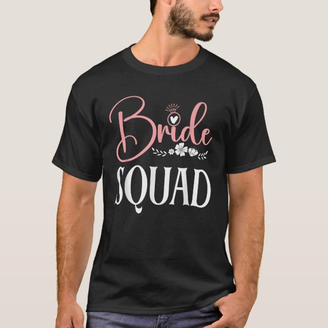 Brud Sällskap Bröllop Bröllopsfest Matchande Famil T Shirt (Framsida)