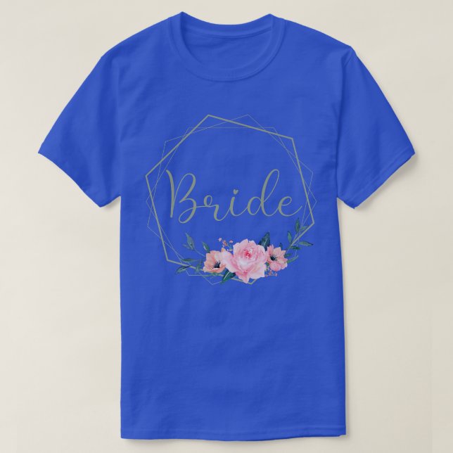 Brud Sällskaps Bröllops Ros Blossom Brud  T Shirt (Design framsida)