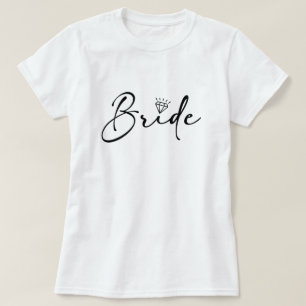Brud Script Bröllops Diamant  T Shirt