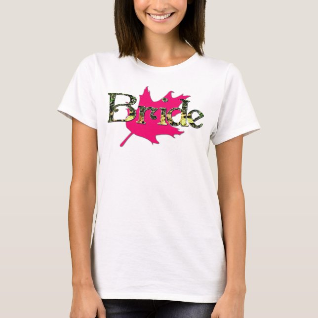 Brud som jagar Camo rosa OakBachelorette tanktop Tee (Framsida)