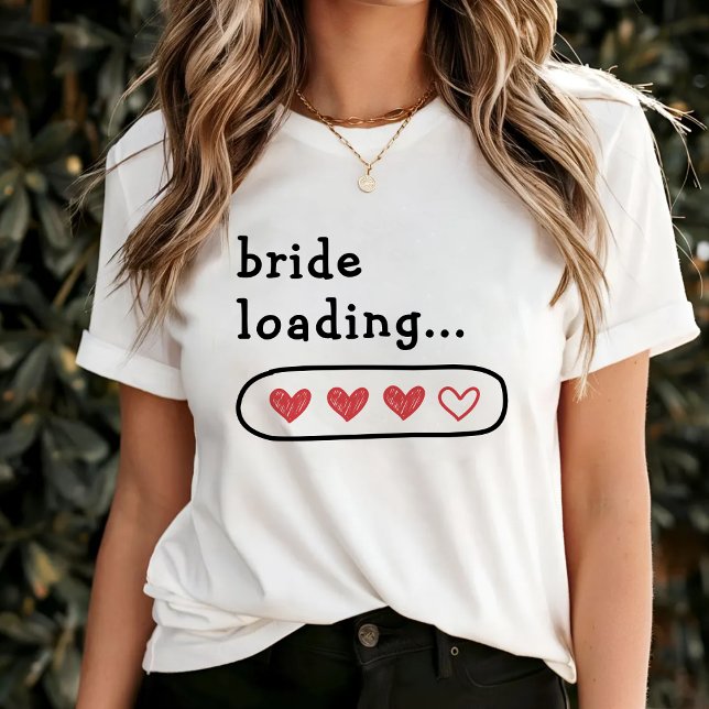 Brud som laddar röda hjärtan t shirt (bride loading shirt
)