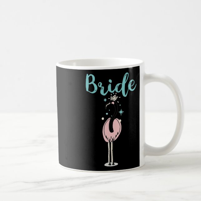 Brud - Söt Flamingo Sängkammarbrud Festlig Bröllop Kaffemugg (Höger)