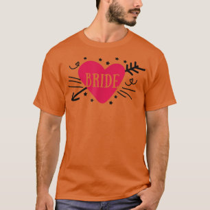 Brud Söt Pil Hjärtan Bröllopsfest Och Sjunglasten T Shirt