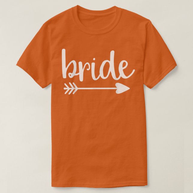 Brud Söt Pil Rolig Bröllopsfest Och Sjungkarl T Shirt (Design framsida)