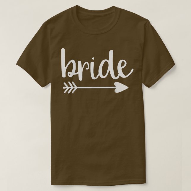 Brud Söt Pil Roligt Bröllopsfest Och Speningsfest T Shirt (Design framsida)