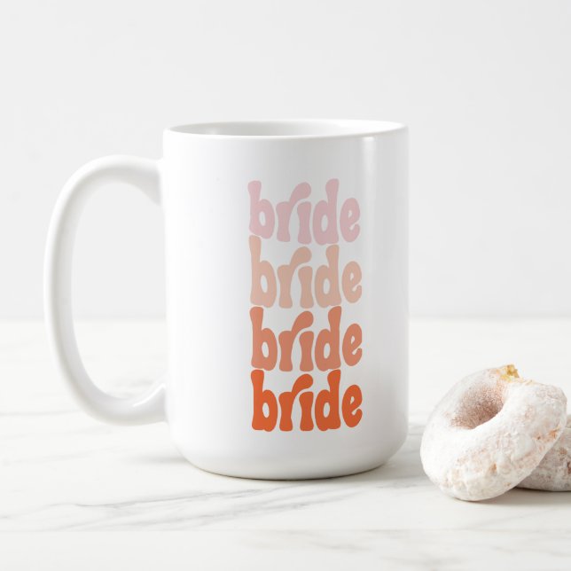 Brud söt retro orange, personlig kaffemugg (Med munk)