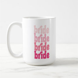 Brud söt retro rosa, personlig med namn kaffemugg