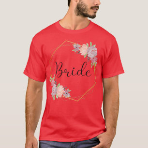 Brud Speningsfest Blommor Målade Brud T Shirt