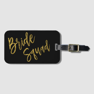 Brud-Squad Guld Folie Resväskemärke Bagagebricka