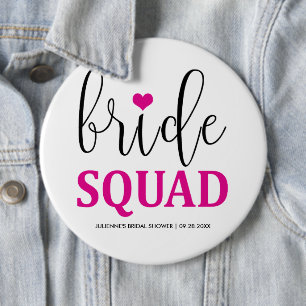 Brud-Squad Hot Pink Knapp för Brudtärna