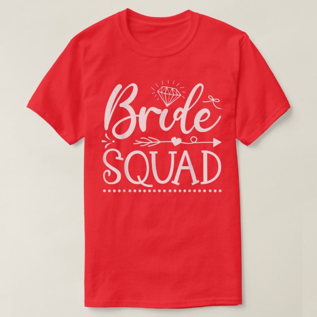 Brud Squad Pil Bröllop Och Möhippa P T Shirt (Design framsida)