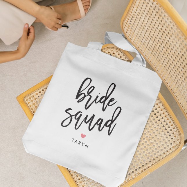Brud-Squad Redigerbar Färg Bröllopsparti Tote-väsk Tygkasse (Skapare uppladdad)