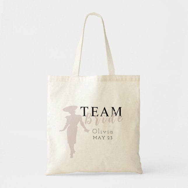 Brud-Squad redigerbar färg bröllopsparty-totebag Tygkasse (Framsidan)
