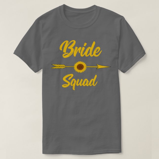 Brud Squad Sällskapsbrud Bröllopsfest Solros Fl T Shirt (Design framsida)
