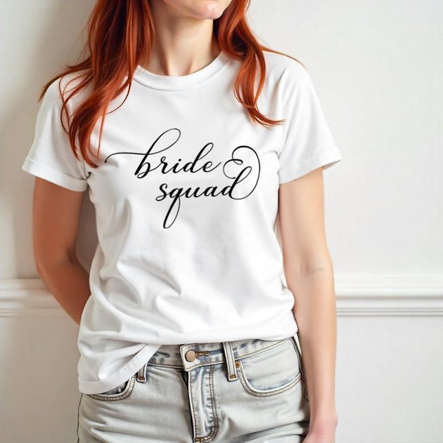 Brud-Squad T-shirt – Elegant Bröllopsskrift Brudpa (Bride Squad Tee)