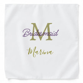Brud stam monogram bröllopsdusch enkel guld p bandana