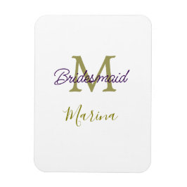 Brud stam monogram bröllopsdusch enkel guld p magnet