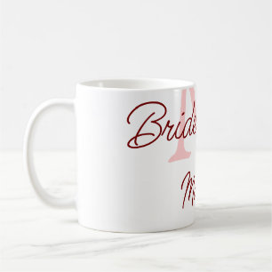 Brud stam monogram röd bröllopsdusch enkel mini kaffemugg