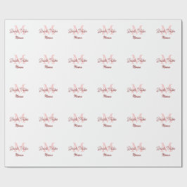 Brud stam monogram röd bröllopsfest enkel mini presentpapper