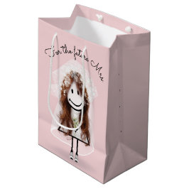 Brud Stick Figure Flicka med Daisy Bouquet