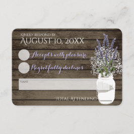 Brud Svarskort med Baby's Breath och Lavendel OSA Kort