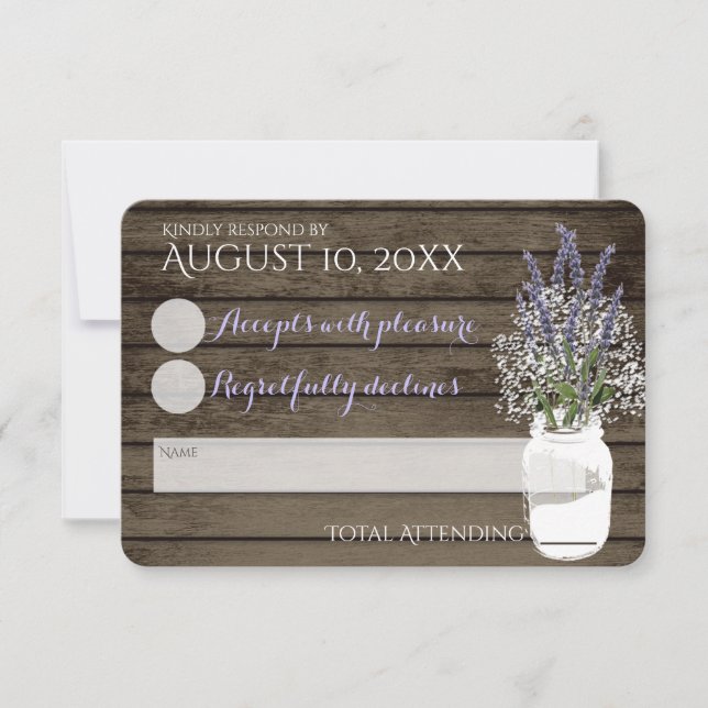 Brud Svarskort med Baby's Breath och Lavendel OSA Kort (Framsida)