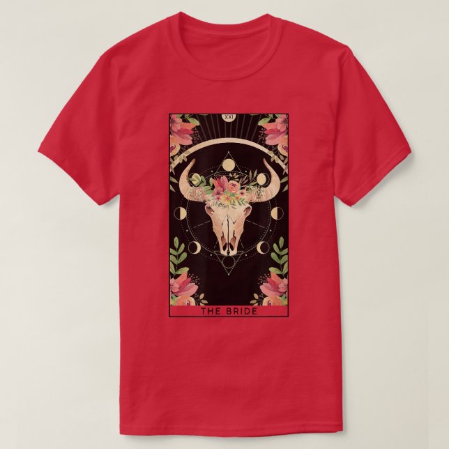Brud Tarotkort Bröllopsdusch Bröllop Boho Ba T Shirt (Design framsida)