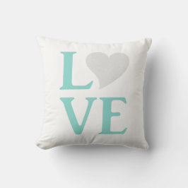 BRUD Teal Blå & Vit Bröllop Dekoration Kudde