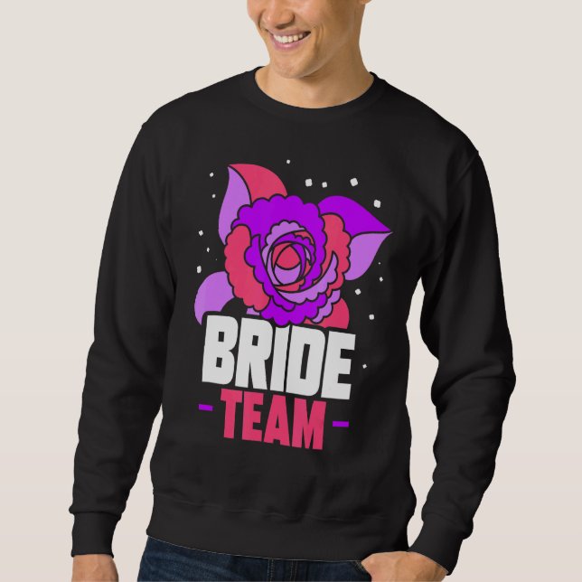Brud Team Bröllop Möhippa Söt Fest Lång Ärmad Tröja (Framsida)