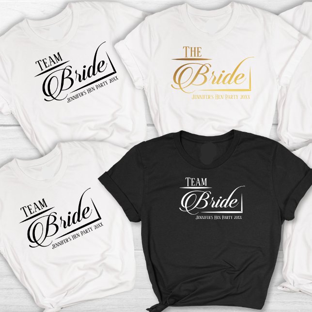 Brud Team Brud Systerfest Namn År T Shirt (Skapare uppladdad)