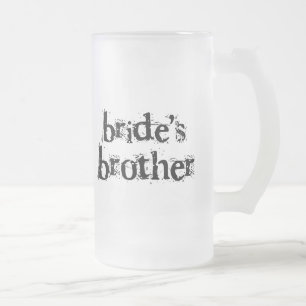 Brud text för brodersvart frostat ölglas