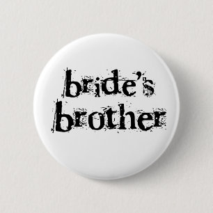 Brud text för brodersvart knapp