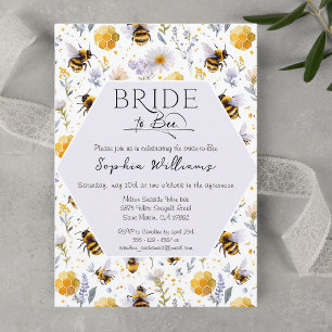 Brud till Bee Lavender Blommig Bina Bröllopsfest Inbjudningar