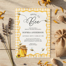 Brud till Biet Gingham Honey Bee Bröllopsdusch