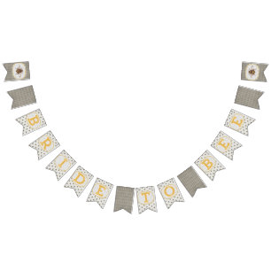 Brud till biet - svartvitt plädbaner vimplar