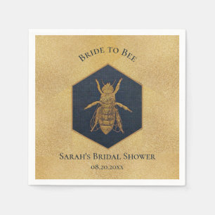 Brud till Bihustru Bridal Shower Honeybee Bikupa G Pappersservett