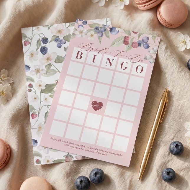 Brud-till-blivande Bingo Berry Söt Bröllopsfestlek (Bride-To-Be Bingo Berry Sweet Bridal Shower Game)