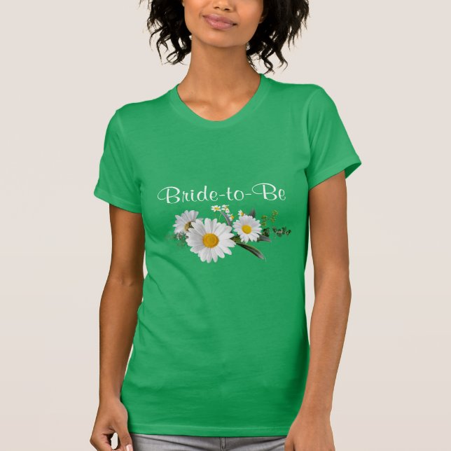 Brud-till, bröllop vita tusenskönor, t shirt (Framsida)