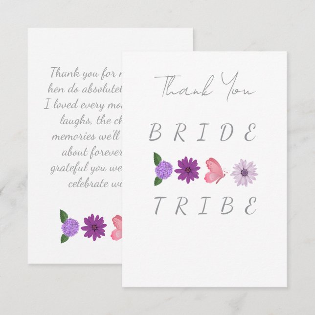 Brud Tribe Blommig Brud Hen Do Present  Tack Kort (Fram/baksida)