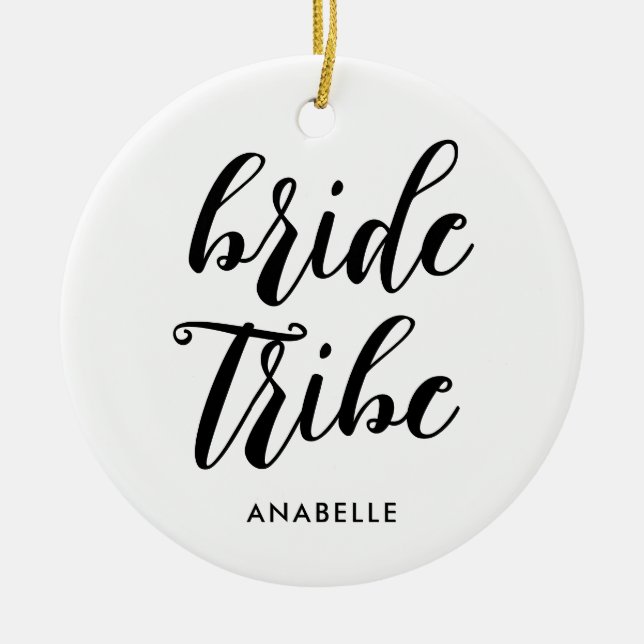 Brud Tribe Modern Minimalist Sängkammarefest Julgransprydnad Keramik (Framsidan)