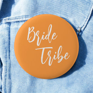Brud Tribe Orange Vit Bröllop Knapp